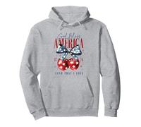 Patriotic Bow and Cherries God Bless America 1776 USA Cherry Pullover Hoodie
