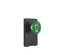 Patriotic Brazil Cute Heart Brazilian Map Flag Girls Kids PopSockets PopWallet for MagSafe