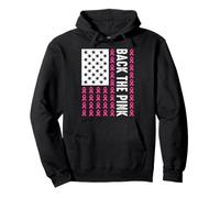 Patriotic Breast Cancer Awareness Back The Pink Support Pullover Hoodie