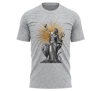Patriotic British Mens T Shirt - Britannia with Union Jack Shield Tee - Britain Pride Top for Him - Heritage Gift Clothing, l, Sport Grey