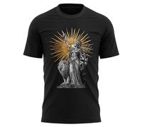 Patriotic British Mens T Shirt - Britannia with Union Jack Shield Tee - Britain Pride Top for Him - Heritage Gift Clothing, l, Black