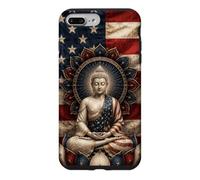 Patriotic Buddha Lotus Flower USA Flag Buddhism Buddhist Case for iPhone 7 Plus/8 Plus