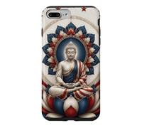 Patriotic Buddha Lotus Flower USA Flag Buddhism Buddhist Case for iPhone 7 Plus/8 Plus