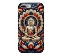 Patriotic Buddha Lotus Flower USA Flag Buddhism Buddhist Case for iPhone 7 Plus/8 Plus