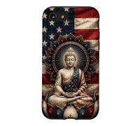 Patriotic Buddha Lotus Flower USA Flag Buddhism Buddhist Case for iPhone SE (2020) / 7/8