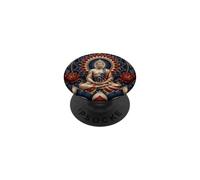 Patriotic Buddha Lotus Flower USA Flag Buddhism Buddhist PopSockets Adhesive PopGrip