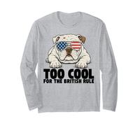 Patriotic Bulldog American Flag Funny USA Freedom Long Sleeve T-Shirt