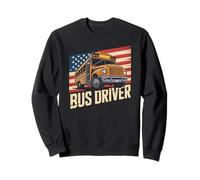 Patriotic Bus Driver USA Flag Community Hero Sweatshirt