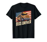 Patriotic Bus Driver USA Flag Community Hero T-Shirt