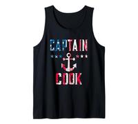 Patriotic Captain Cook Vintage US Flag 4th of July Boating Tank Top