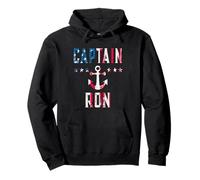Patriotic Captain Ron Vintage US Flag 4th of July Boating Pullover Hoodie