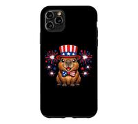 Patriotic Capybara Fireworks America Pride Case for iPhone 11 Pro Max