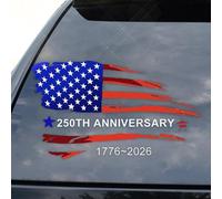 Patriotic Car Stickers - National Emblems, 2-Pack Semiquincentennial Graphics for SUV Personalization, Commemorative Labels with Flag Imagery, Vehicle Accessories, Republic Signage for Van