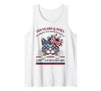 Patriotic Cat 250 Years Independent America 1776 2026 Tank Top