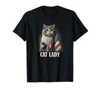 Patriotic Cat Lady American Flag Kitten Feline Artwork Value Graphic T-Shirt