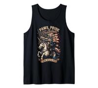 Patriotic Cat Unicorn Ride Wild and Free Tank Top