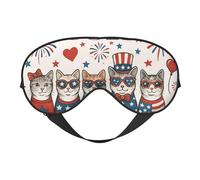 Patriotic Cats Print Lightweight Sleep Mask Breathable Light-Blocking Travel Yoga Outdoor Adventures