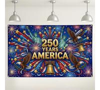 Patriotic Celebration Backdrop, America Independence Day Decorations, Red White Stars and Stripes Party Background for Events and Festivals 71x43 Inch