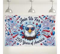 Patriotic Celebration Backdrop, Festive Red Stars and Stripes Party Decorations, Independence Day Indoor/Outdoor Photo Background for Events 71x43 Inch