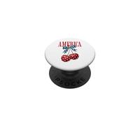Patriotic Cherries Stars Bow USA Design PopSockets Adhesive PopGrip