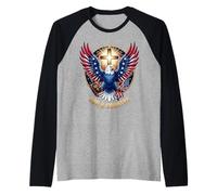 Patriotic Christian Eagle USA Faith God & Country America Raglan Baseball Tee