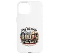 Patriotic Christian USA 1776 2026 Cross One Nation design Case for iPhone 15
