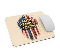 Patriotic Christianity Vintage Us Flag Faith Family Freedom Mousemat Comfortable Desk Mat Small Mousepad For Computer Work Office 25X30Cm