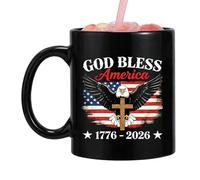Patriotic Coffee Mug - 350ml Ceramic 250th Commemorative Drinking Cup, America 250th Mug, Printed Celebration Beverage Cup | Memorial Style Gift for Soldier Adults Family | Tea Water Milk