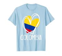 Patriotic Colombia Cute Heart Colombian Flag Girls Kids T-Shirt