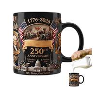 Patriotic Commemorative Mug - Semicentennial Coffee Cup, America 250th | Theme Mugs for Tea Milk Cappuccino Juice Water Kitchen Office Birthday Party