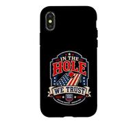 Patriotic Cornhole In The Hole We Trust USA Bean Bag Toss Case for iPhone X/XS