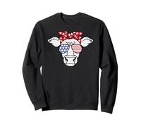 Patriotic Cow 4th of July Farm Funny Animal USA Sweatshirt