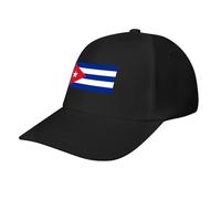 Patriotic Cuba Flag Baseball Cap, Unisex Adjustable Soft Casual Baseball Caps,Dad Hat for Outdoor Activities Black