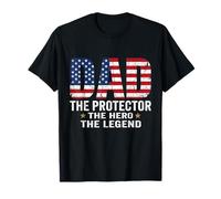Patriotic Dad Protector Hero Legend American Flag Father T-Shirt