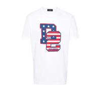 Patriotic Design Printed Tee - male - Dsquared2 - T-Shirts - White - XL - Tops XL