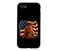 Patriotic Distressed 4th July American Flag Chestnut Horse Case for iPhone SE (2020) / 7/8