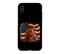 Patriotic Distressed 4th July American Flag Chestnut Horse Case for iPhone XS Max
