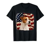 Patriotic Distressed 4th July American Flag Jack Russell T-Shirt