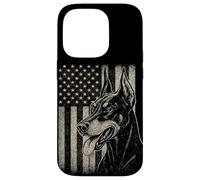 Patriotic Doberman Pinsch Dog AMERICAN FLAG 4th Of July Case for iPhone 14 Pro
