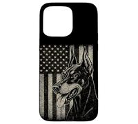 Patriotic Doberman Pinsch Dog AMERICAN FLAG 4th Of July Case for iPhone 15 Pro Max
