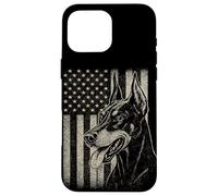 Patriotic Doberman Pinsch Dog AMERICAN FLAG 4th Of July Case for iPhone 16 Pro Max