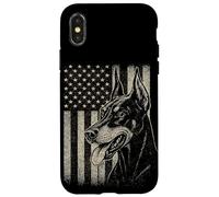 Patriotic Doberman Pinsch Dog AMERICAN FLAG 4th Of July Case for iPhone X/XS