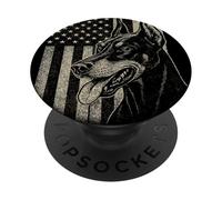 Patriotic Doberman Pinsch Dog AMERICAN FLAG 4th Of July PopSockets Adhesive PopGrip