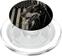 Patriotic Doberman Pinsch Dog AMERICAN FLAG 4th Of July PopSockets PopGrip for MagSafe