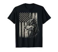 Patriotic Doberman Pinsch Dog American Flag 4th of July T-Shirt