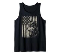 Patriotic Doberman Pinsch Dog American Flag 4th of July Tank Top