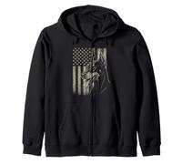 Patriotic Doberman Pinsch Dog AMERICAN FLAG 4th Of July Zip Hoodie