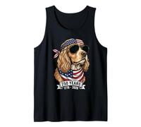 Patriotic Dog American Flag Bandana Historical Anniversary Tank Top
