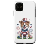 Patriotic Dog Uncle Sam Hat Fourth of July Case for iPhone 11