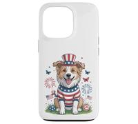 Patriotic Dog Uncle Sam Hat Fourth of July Case for iPhone 13 Pro